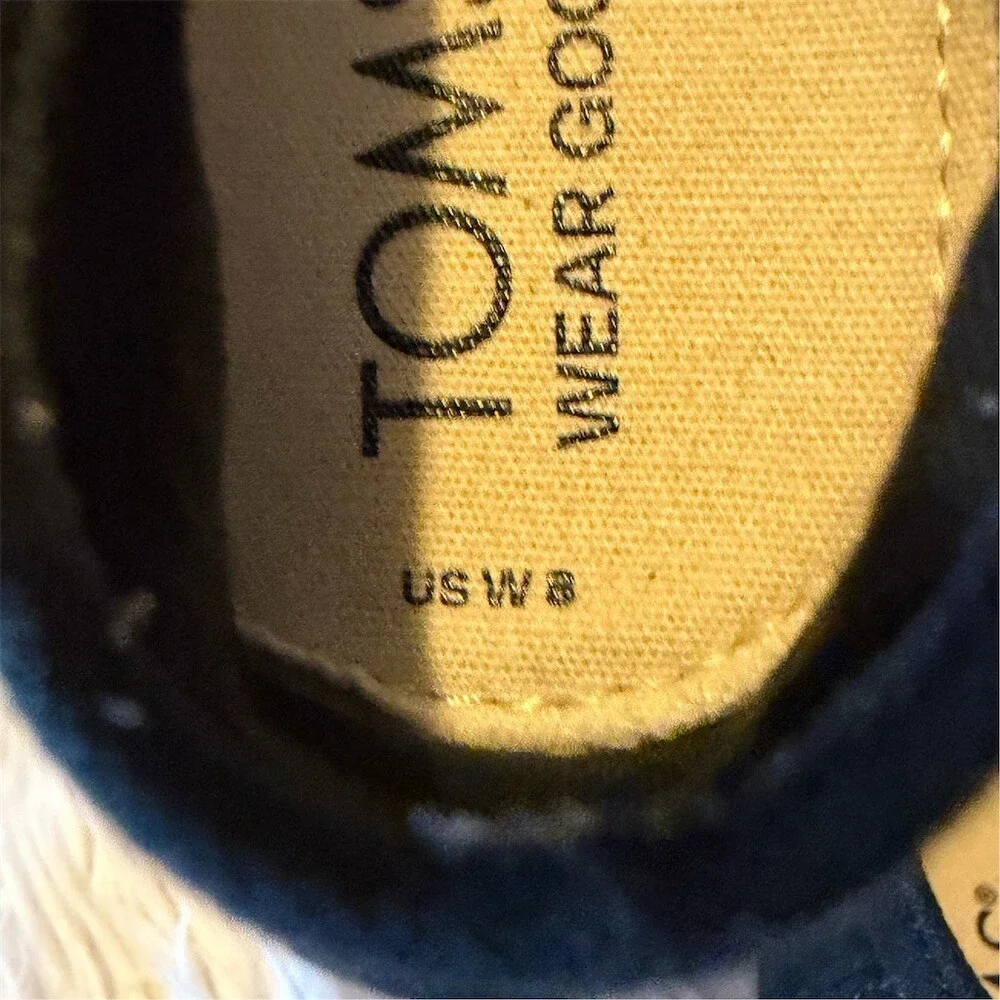 TOMS Alpargata Classic Womens Flats Black Slip-On Espadrilles Size 8